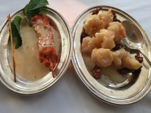 Chicken Satay // Glazed Prawns w/ Walnuts 